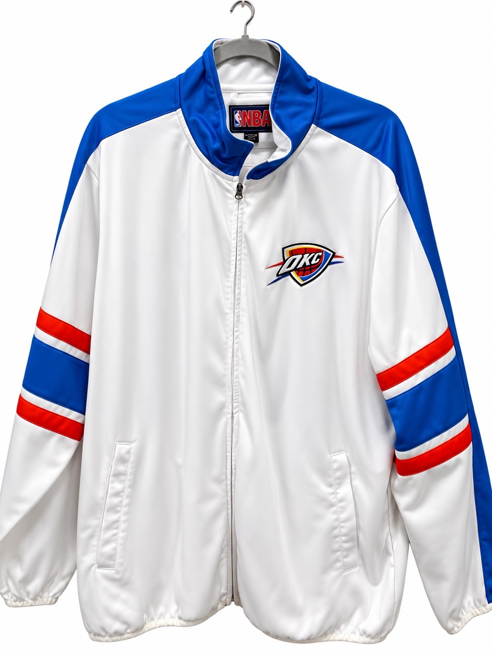 OKC Thunder NBA 3XL White Blue Red Full Zip Track Jacket - Picture 2 of 4
